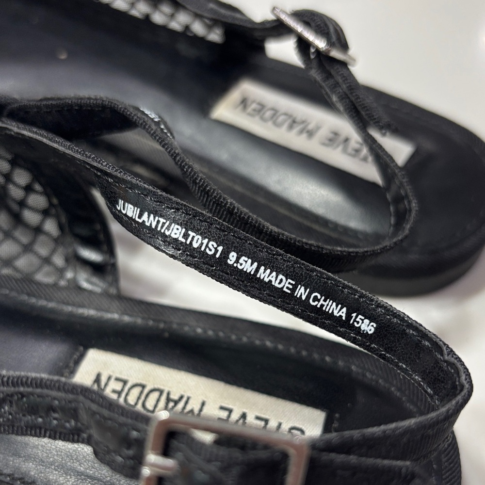 Steve Madden Black Studded Mesh Slingback Flat - Picture 9 of 9